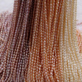 2-3mm 3A Natural Freshwater Pearls White Pink Purple Rice Pearl Stand Drop Loose Beads String Length 390-400mm