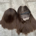 Natural Brown Wholesale 12a Grade Human Hair Bone Straight Transparent Hd Lace Closure Wigs 2x6 Super Double Drawn Kim K Bob Wig