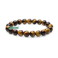 Winon Wholesale Trendy Natural 10mm Yellow Tiger's Eye Gemstone Beads Unisex Ball-Shaped Gift Bracelets