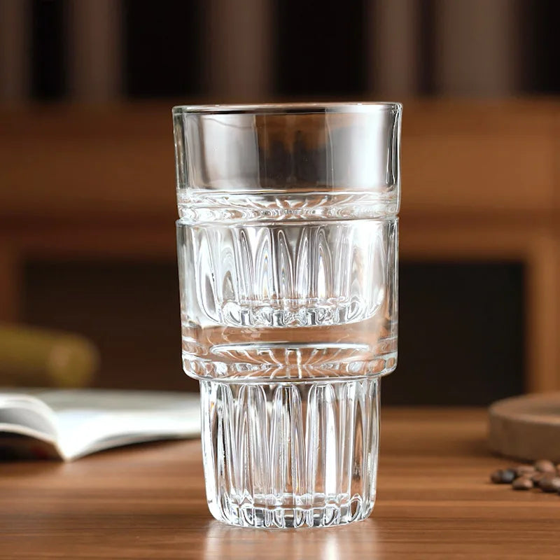 12oz Clear Glass American Coffee Cup Party Beer Mug Cup