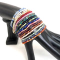 3mm Natural Crystal Quartz Faceted Rondelle Beads Bracelets Strand Elastic Beaded Bracelet Agate Zircon Garnet Beads