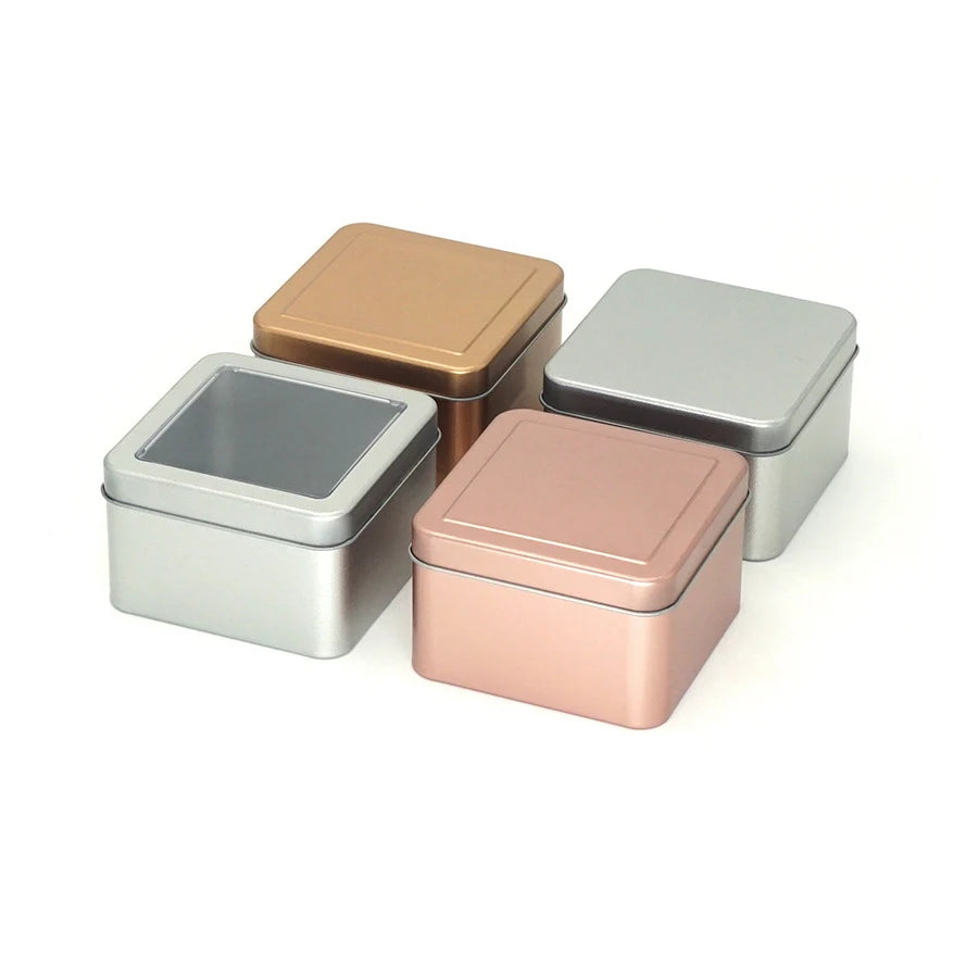 Customizable Craft Metal Tin Candle Packaging with Screen Printing Rectangle Shape Glossy Finish Lid Sealing OEM/ODM Brand