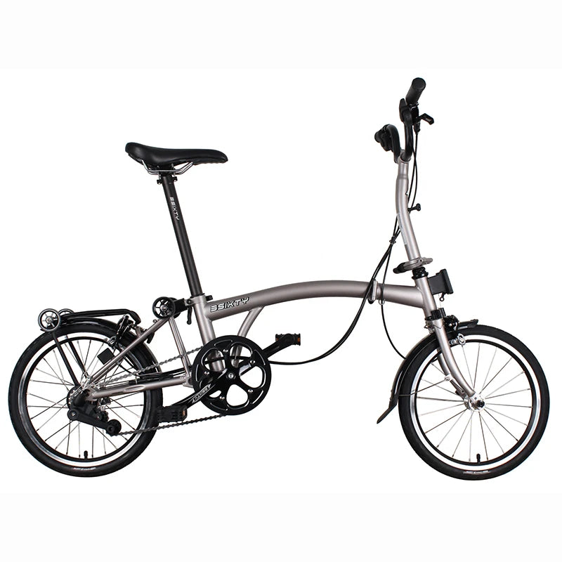 3SIXTY TRI-folding Bike16 Inch 6 Speeds Steel Frame Mini Foldable Bicycle M/Y/S BAR Brompto Folding Bike