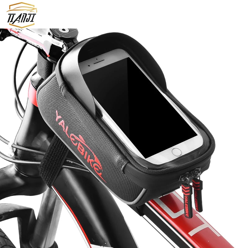 2021 New Products 6.2 Inch Large Capacity Tube Frame Cycling Bike Phone Bag Waterproof Bicycle Front Bag