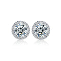 925 Silver Wedding Earrings Making Supplies 6mm Round Cut Cubic Zircon 925 Sterling Silver Stud Earrings for Ladies Jewelry
