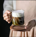 2024 New Style HIgh Borosilicate Glass Milk Coffee 500ml Drinking Cup with Handle Clear Thin Elegant Glass Mug
