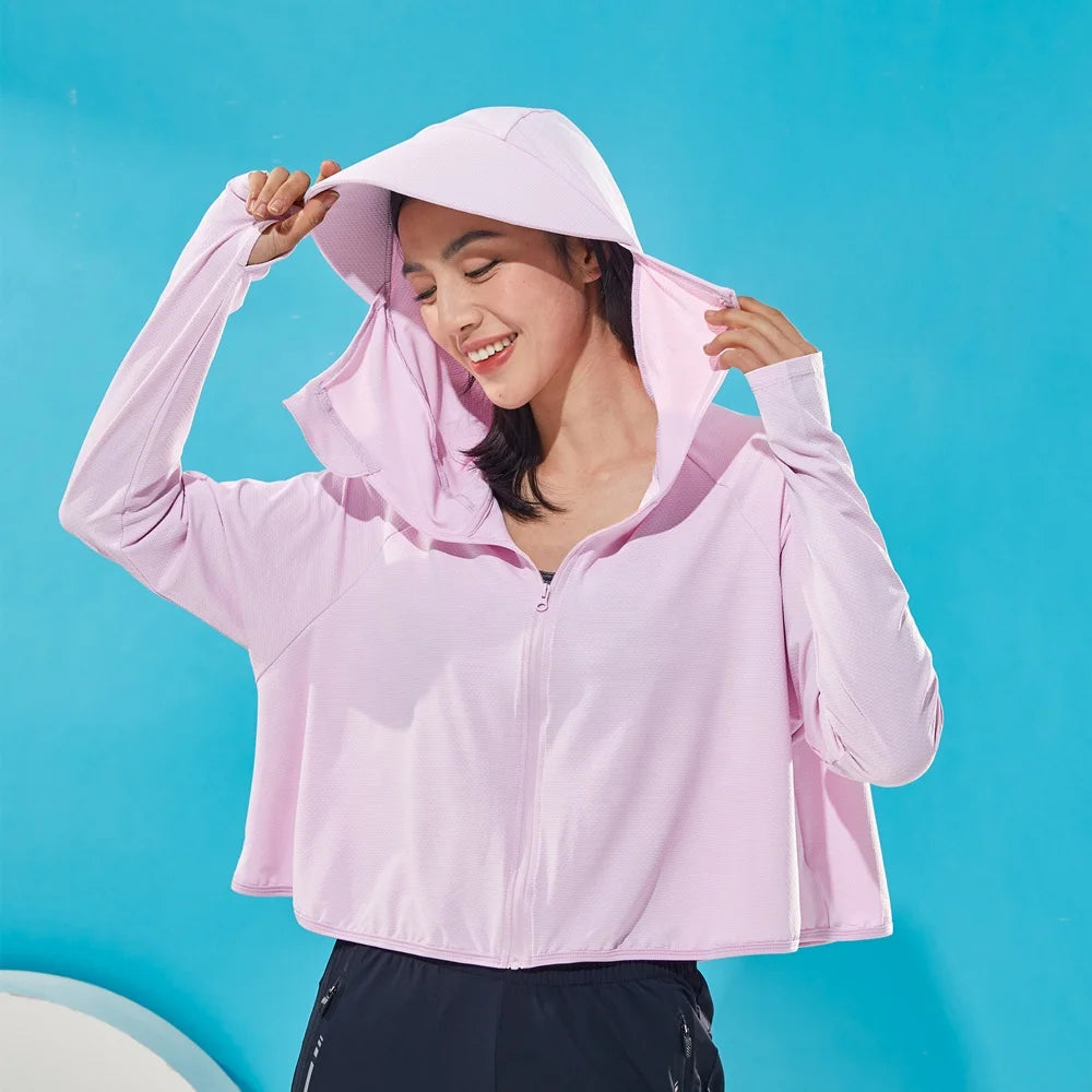 Wholesale Polyester Spandex Sun Proof Jacket logo Customize Women UPF>50 Sun protection Clothing Sun Shirts Long Sleeve