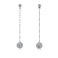 Round Charm Designer Fashion Zircon Tassel Jewelry Ladies 925 Sterling Silver Earrings for Women