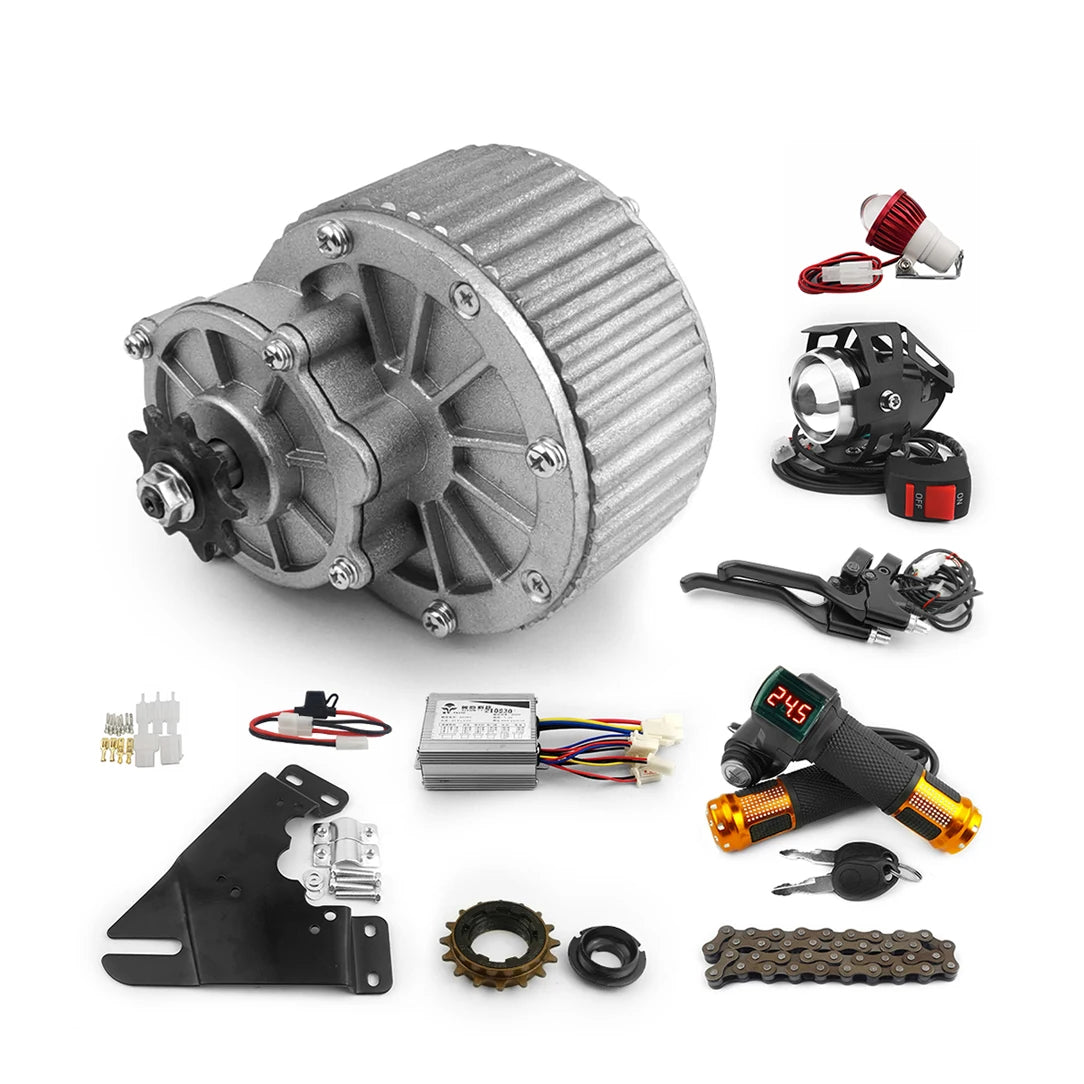 DIY 24v 36v 450w Electric Bicycle Brush Motor Install on the Right Side Kit