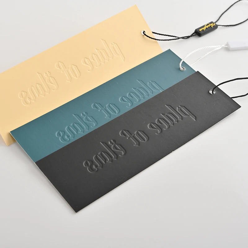 Best Selling Embossed Clothing HangTag Custom Luxury Garment Paper Hang Tag Embossed Hang Tag for Clothes