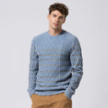 Men's Light Blue Acid Wash 100% Cotton Pullover Jumper Vintage Style Long Sleeve Crew Neck Sweatshirt Breathable for Summer