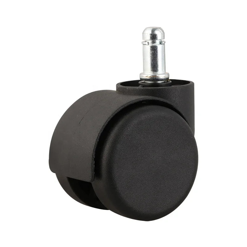 Factory Priced Adjustable Steel Office Chair Casters 55mm Diameter Black Swivel Nylon Wheels Heavy-Duty Silent Modern Design
