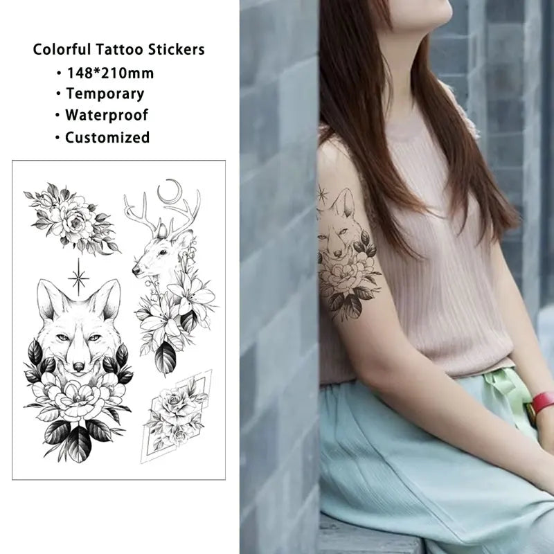 Wholesale Adult 5000 Models in Stock Medium Size Non-toxic Waterproof Water Transfer Temporary Body Art Tattoo Stickers