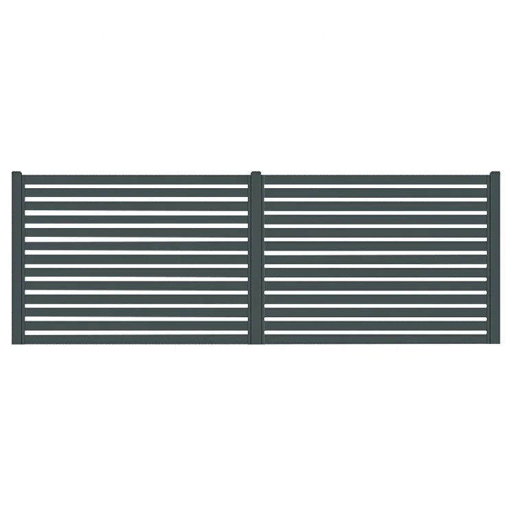 JHR 6x8 Powder Coated Aluminum Alloy Fencing Panels 4' Horizontal Square Post Eco-friendly Weather Resistant 3D Modeling