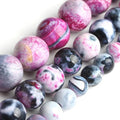 Wholesale Round 6/8/10MM Red Flame Agate Onyx Loose Stone Beads for Jewelry Making DIY