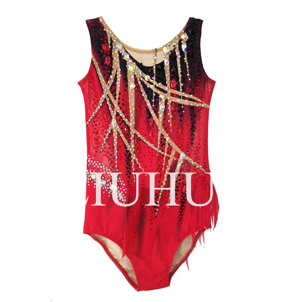 Artistic Gymnastics Leotard Competition Art Examination Training Professional Performance Customization Red