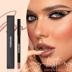 Custom Private Label Natural Waterproof Lip Glaze Vegan Lip Liner 2-in-1 High Pigment Matte Creamy Cruelty Free Lip Liner Pencil