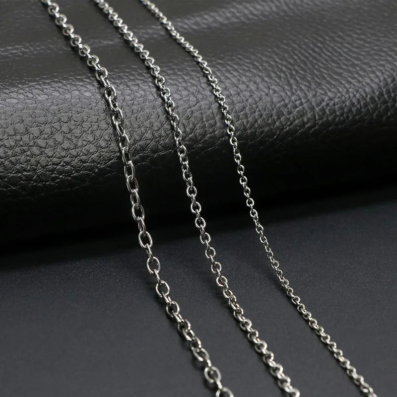 G1435 Wholesale Stainless Steel Chain Necklaces O-shaped Chain Men and Women Necklace Chains for Jewelry Making