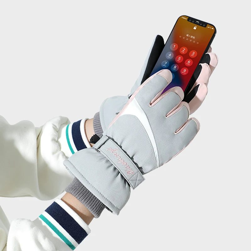Custom Waterproof Hand Thermal Windproof Snow Full Finger Ski Winter Gloves for Women