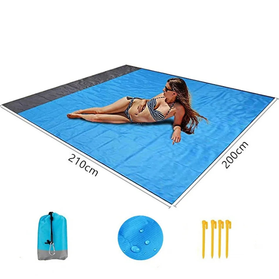 Extra Large Waterproof Beach Mat-Lightweight Quick Drying Heat Resistant Outdoor Picnic Mat for Travel