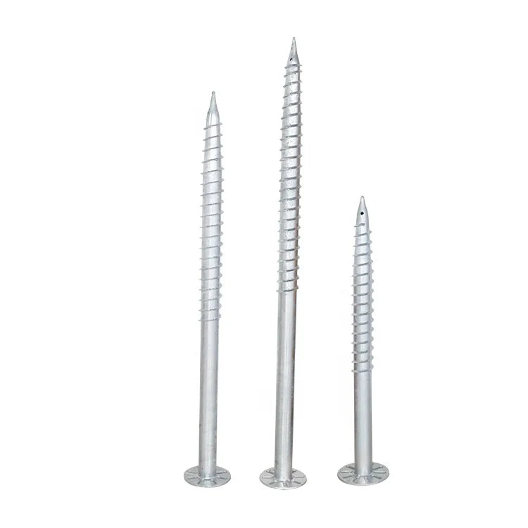Yuens OEM Factory Solar Panel Mounting Galvanized Earth Spiral Anchors Bolt Racking Silver Ground Screw Piles Foundation