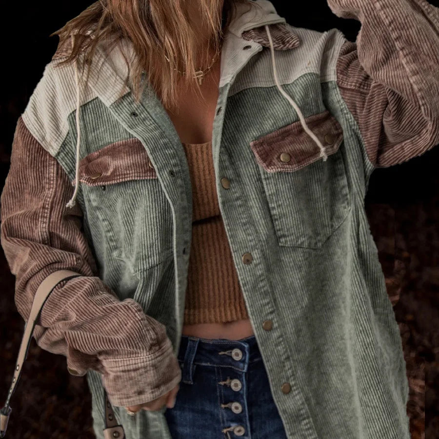 Ready Ship Woven Sanding Wash Safari Style Raw Hem Mixed Contrast Color Drawstring Women's Bomber Jacket 100% Cotton Winter