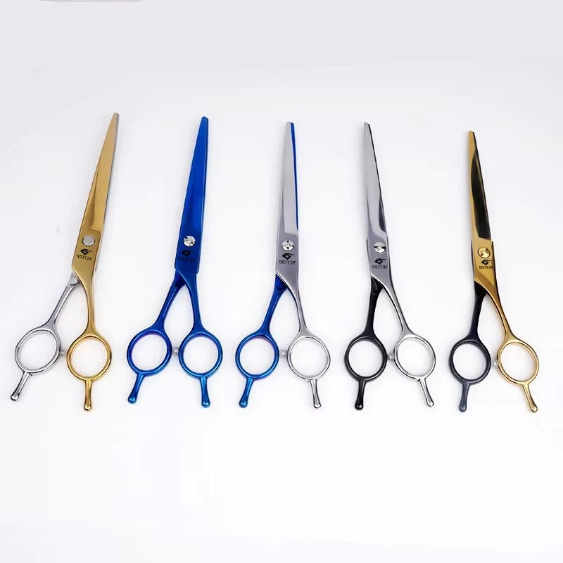 G GUTCHE 7.0 Inch Black & Gold Pet Scissors for Dog and cat Stainless Steel Pet Grooming Scissors Pet Hair Scissors