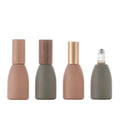 Essential Oil Glass Bottle with Wood Cap Refillable 10ml Roller Perfume Bottle Luxury pink Green Empty Glass Roller Bottle