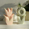 3D Flowers Shaped Silicone Candle Molds for DIY Homemade Beeswax Candles Soap Mold Tulip Epoxy Resin Molds