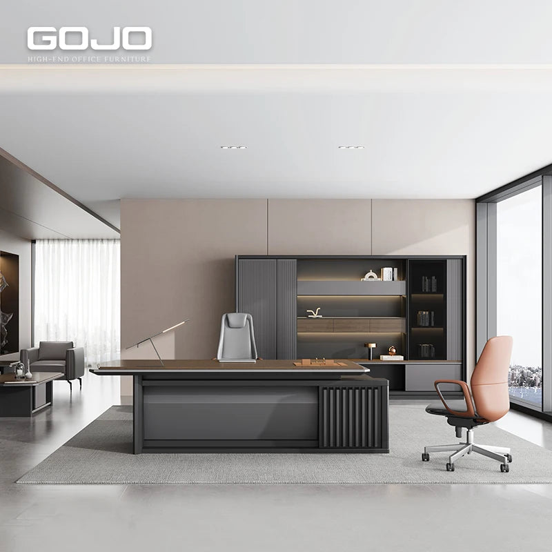 Modern Stylish Luxury Wooden L-Shaped Boss Table Durable High Quality Executive Office Desk for CEO Stylish Office Furniture