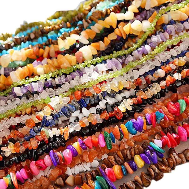 Irregular Freeform Chip Gravel Beads Natural Stone Amethysts Tiger Eye Beads for Jewelry Making 5*8mm Diy Necklace