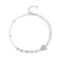 SL1684 925 Sterling Silver Elegant Flower Clear Zircon Adjustable Link Chain Bracelet for Women Wedding Engagement Fine Jewelry