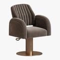 Brown Velvet Beauty Salon Large Hydraulic Pump Barber Chairs Makeup Styling Chair