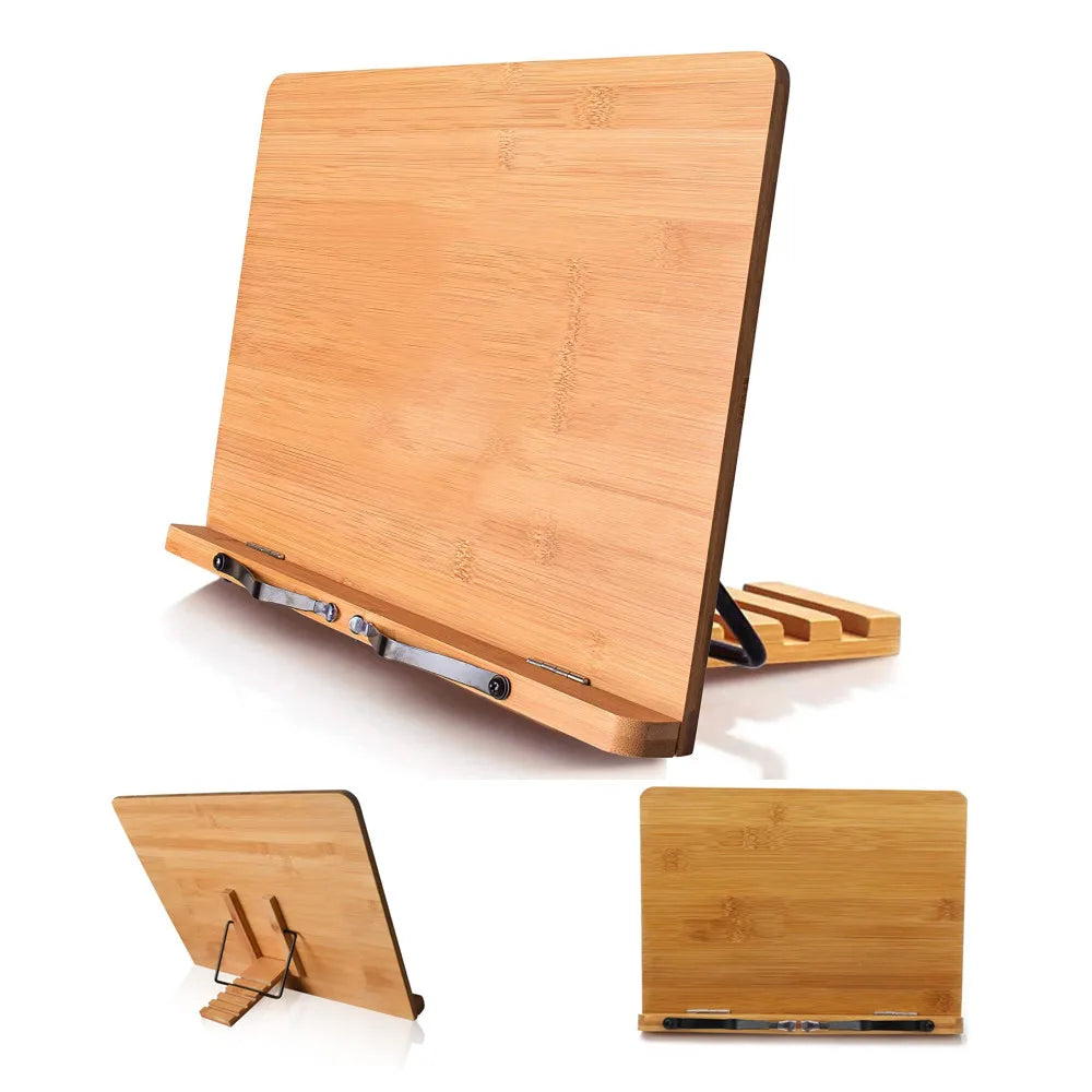 Desk Adjustable Wooden Bamboo Tablet Quran Koran PC Textbooks Music Cook Book Display Holder Stand Bookstand for Reading