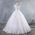 Big Lace Princess Wedding Dresses With Lace Sleeveless Plus Size Elegant Robe De Marie Pure White