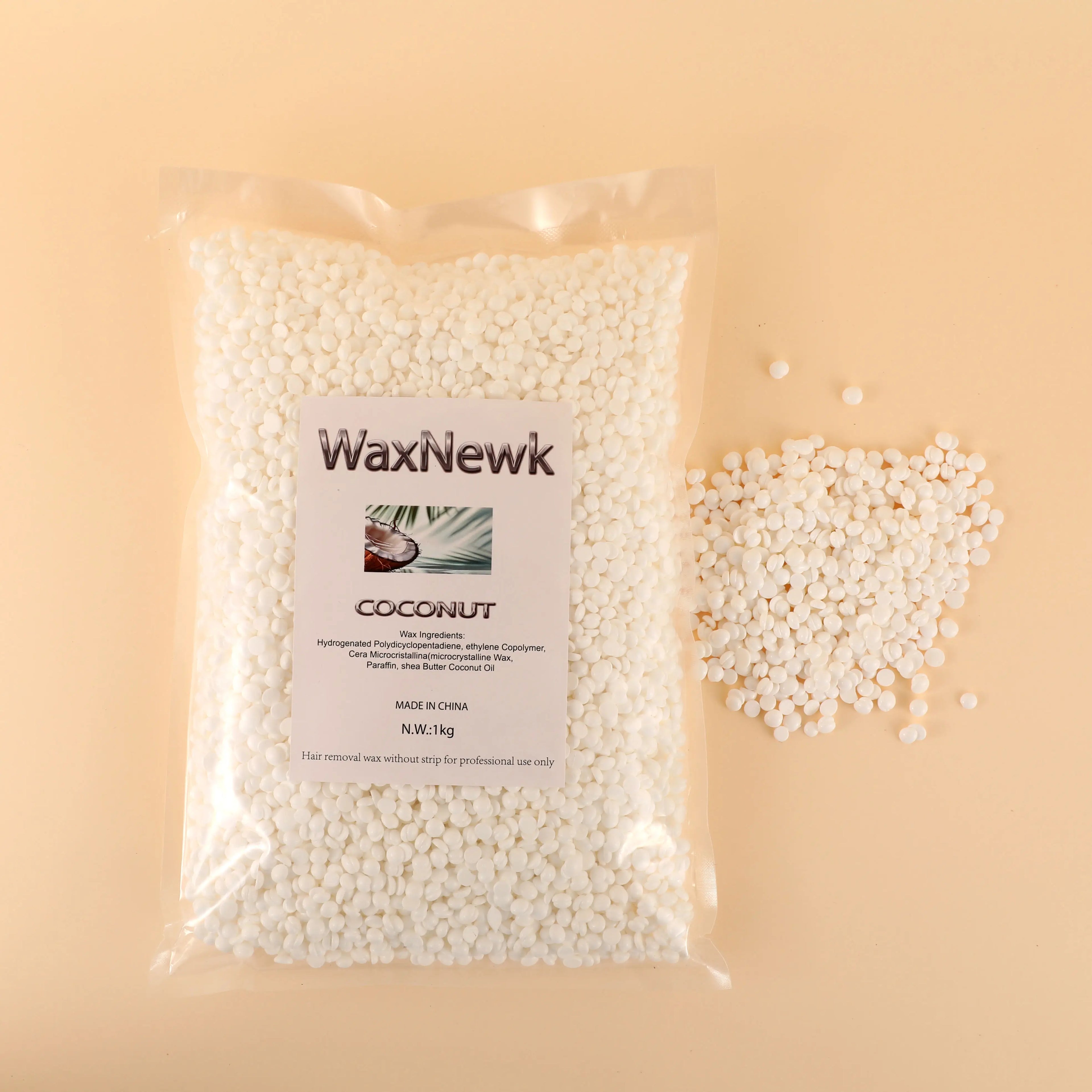 WaxNewK 1000g 1kg  White Coconut Creamy Based Natural Hair Removal Top Quality Rosin Free Hypoallgemic Depilatory Wax