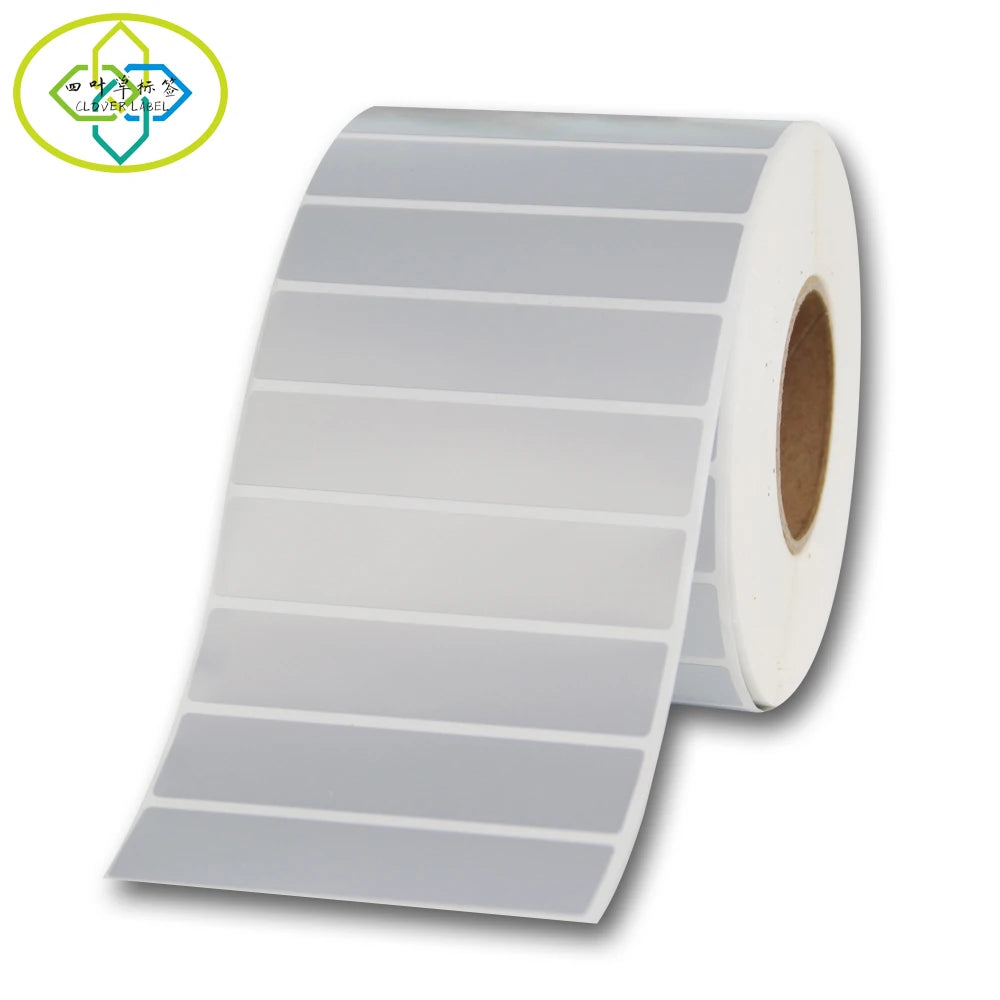 Matte Silver PET Adhesive Stickers Roll Custom Printing Barcode PDF/AI/PSD Design Files for Camera Consumer