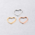 Simple 13*15mm Stainless Steel Pendant 18K Gold Plated Hollow Heart Dangle Charm for Diy Bracelet Accessories Jewelry