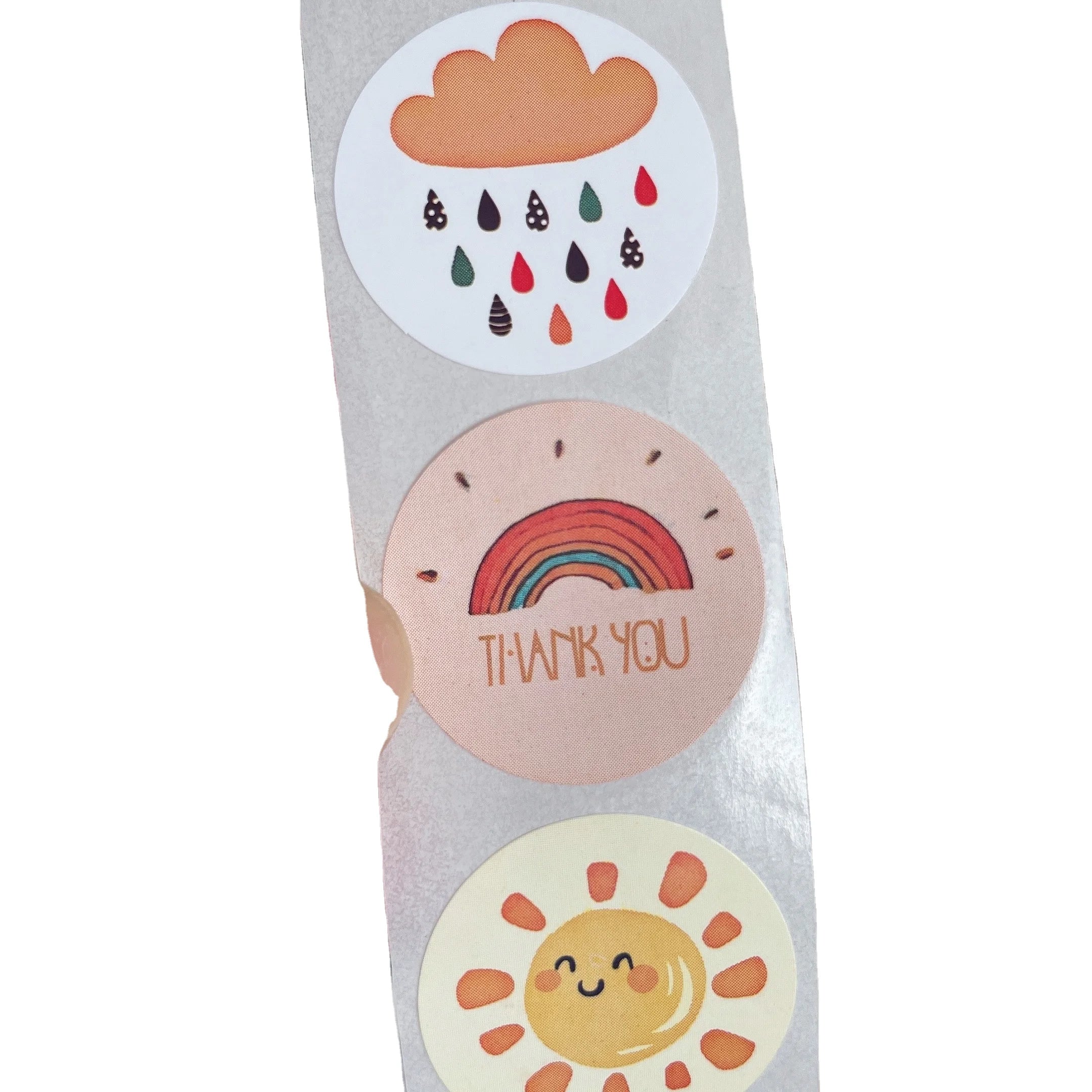 Rainbow Round Sticker Label Roll Stickers / Custom Stickers for Packaging