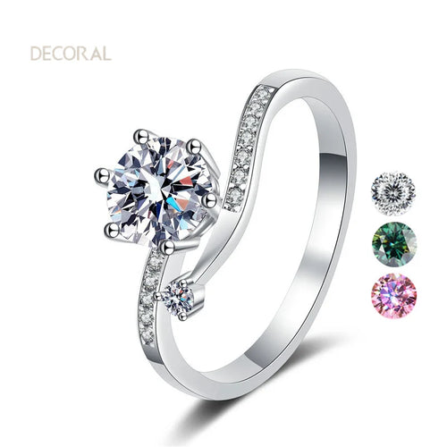0.5/1 Carat Factory Wholesale D Color Moissanite Ring Fine 925 Sterling Silver Solitaire Engagement Wedding Ring for Women