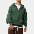 Yali 100% Cotton Winter Quarter Zip Pullover Hoodie-Thick Heavy Weight Oversized Fit Terry Fabric