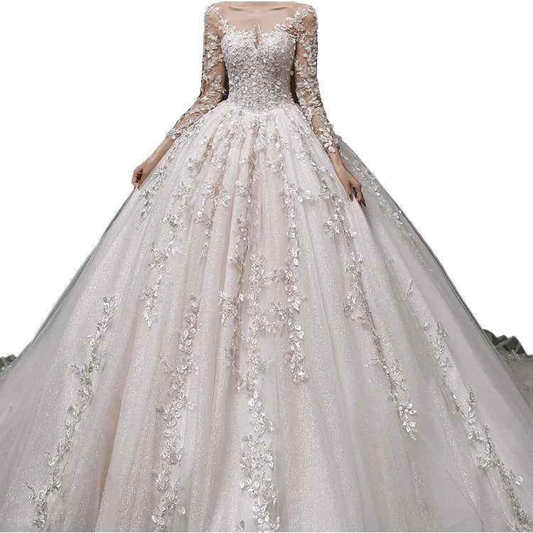 S462 New Bridal Temperament Super Fairy Dreamy Slim Thin Big Tail Wedding Dresses