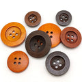 Custom Colorful Wide Edge Customised Designer Shirt Wooden Buttons Natural 4 Hole Wood Buttons for Clothes