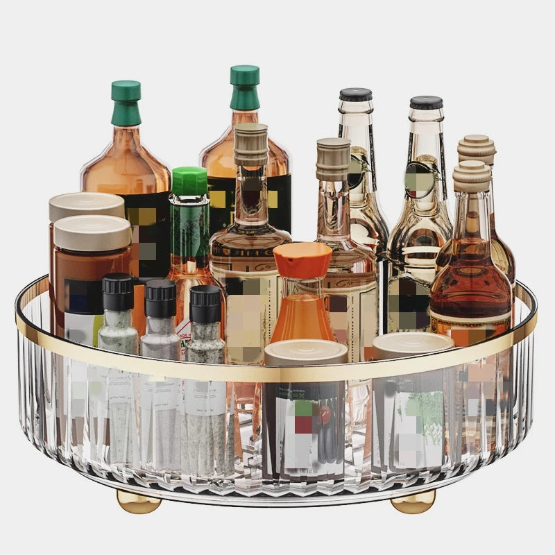 Non-skid Turntable Spice Organizer Rotatable Kitchen Multi-function Rotating Storage Rack
