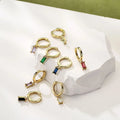 New Trendy High Quality PVD 18K Gold Plated Rectangle CZ Zircon Huggie Earrings Women Fine Stainless Steel Hoop Earrings Jewelry