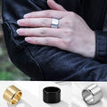 Fashionable and Simple 15mm Wide Stainless Steel Men's Ring Casual and Elegant Plain Ring That Doesn't Fade Trendy Jewelry