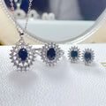 Factory Wholesale Gold 925 Sterling Silver Natural Sapphire African Luxury Gemstone Women Jewelry Set for Engagement Party