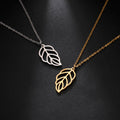 Good Quality Stainless Steel Weeds Leaves Shape Leaf Necklace for Women Girl Fashion Jewelry Gift