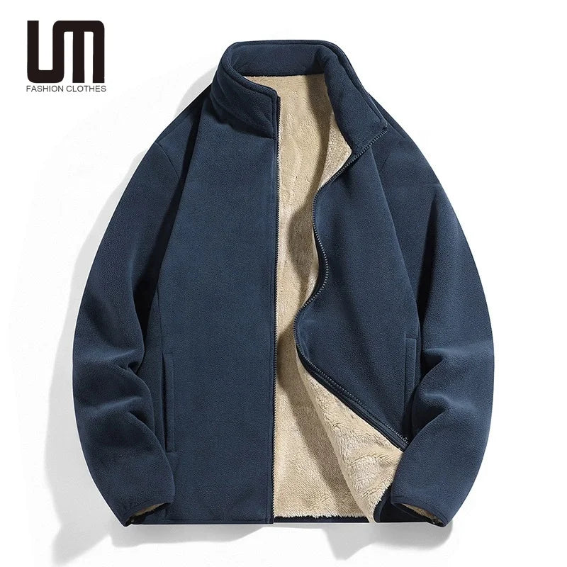 Liu Ming 2025 New Product Winter Men Women Clothing Windbreaker Stand Collar Warm Coats Stand Collar Sports Fleece Lined Jackets