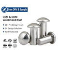 Custom Mushroom Head Rivets GB871 GB1011 M2 M2.5 M3 M4 M5 M6 Round Truss Dome 304 316 Stainless Steel Solid Rivets